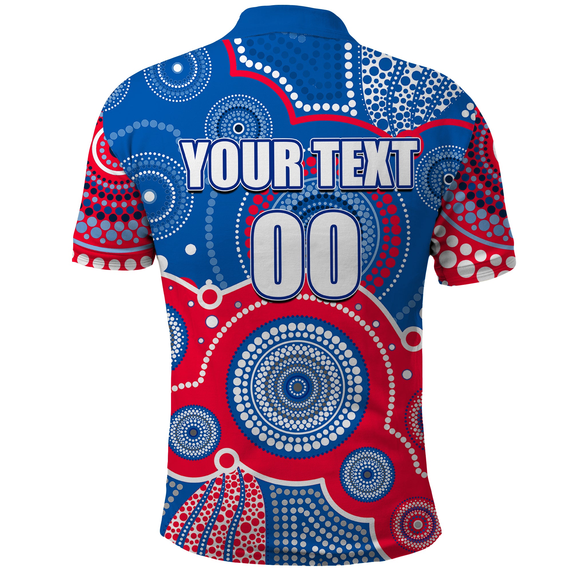 (Custom Personalised And Number) Bulldogs AFL Polo Shirt Aboriginal Patterns - Vibe Hoodie Shop