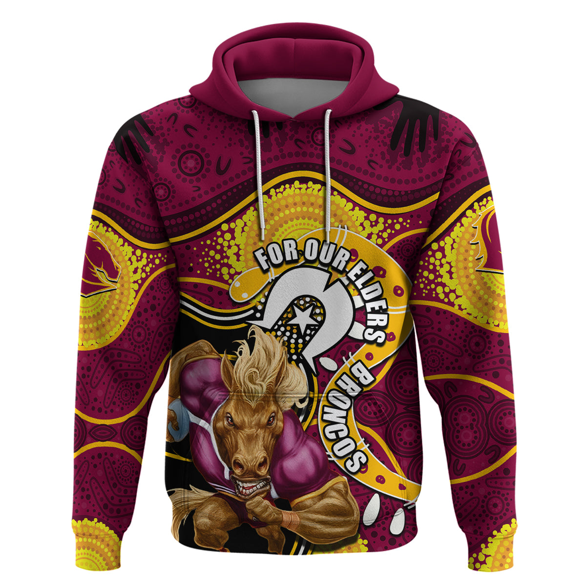 Broncos Mascot NRL Hoodie NAIDOC LT6 - Vibe Hoodie Shop