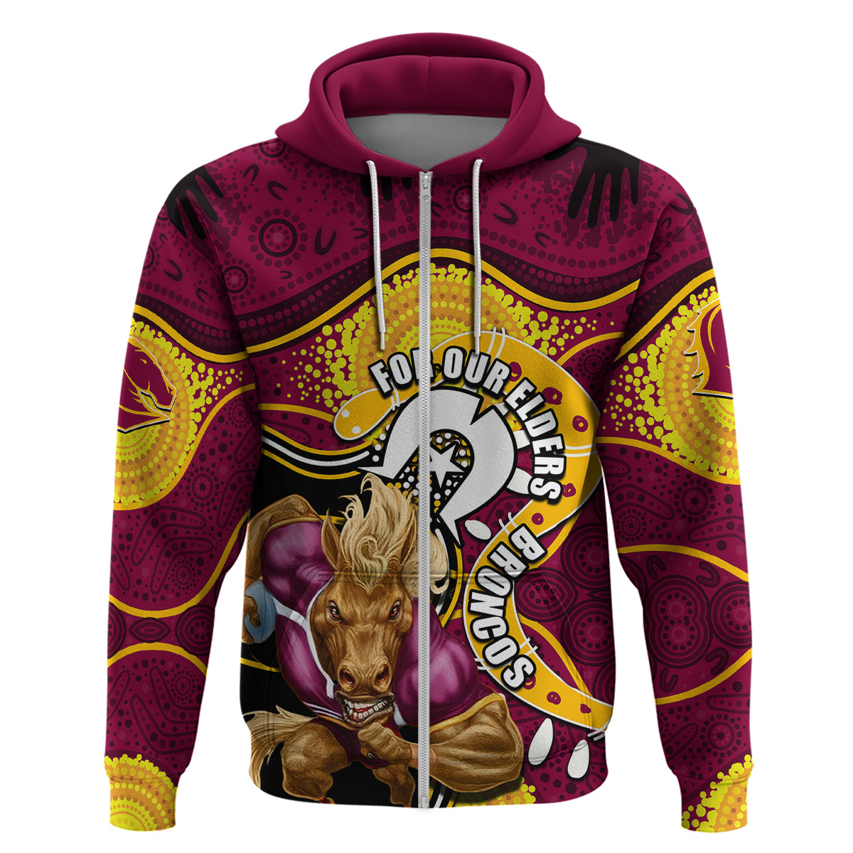 Broncos Mascot NRL Hoodie NAIDOC LT6 - Vibe Hoodie Shop