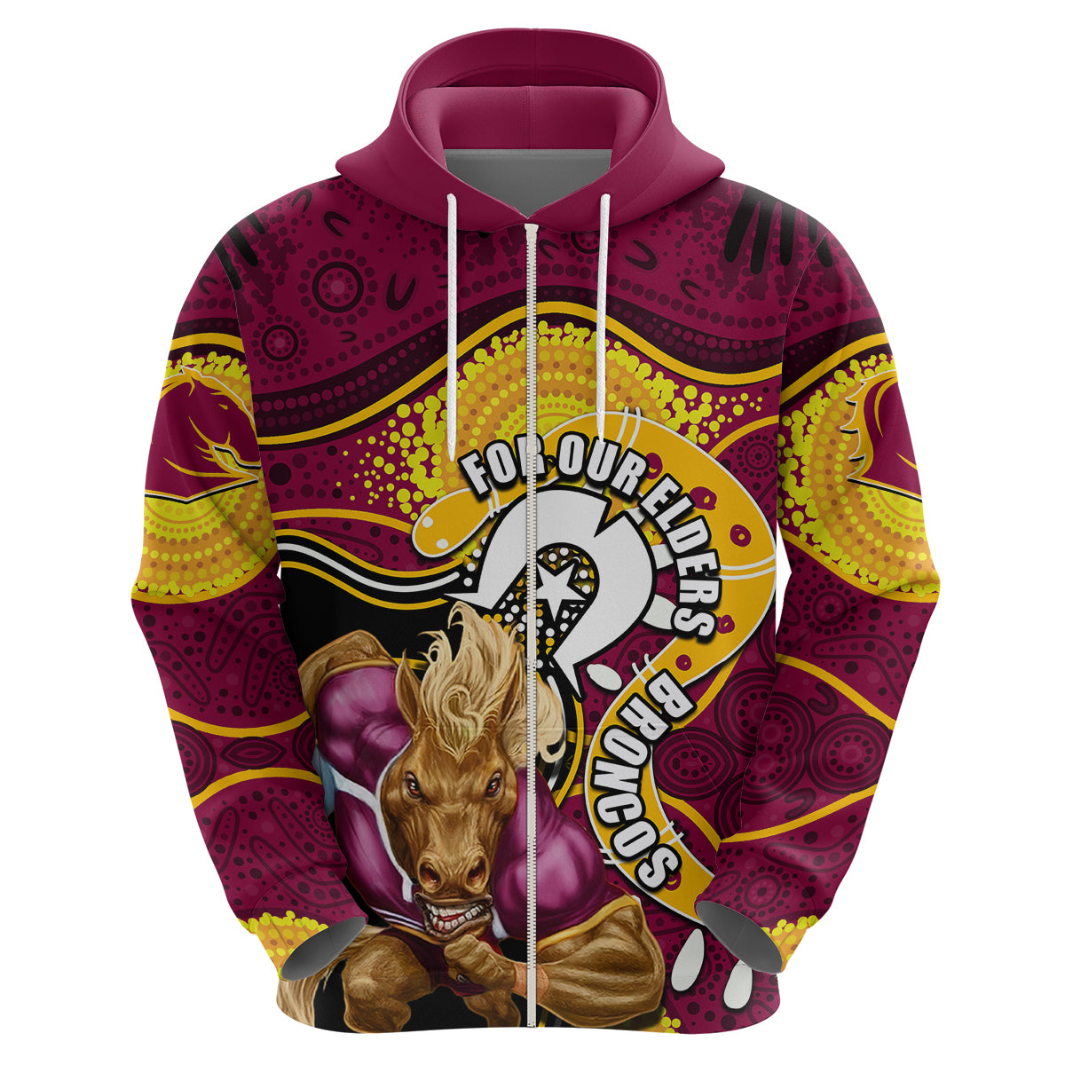 Broncos Mascot NRL Hoodie NAIDOC LT6 - Vibe Hoodie Shop