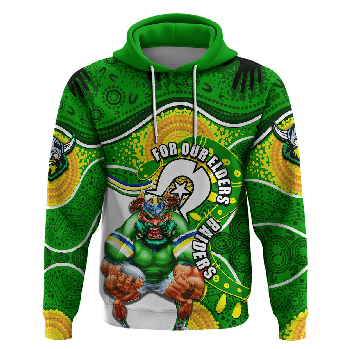 Raiders Mascot NRL Hoodie NAIDOC LT6 - Vibe Hoodie Shop