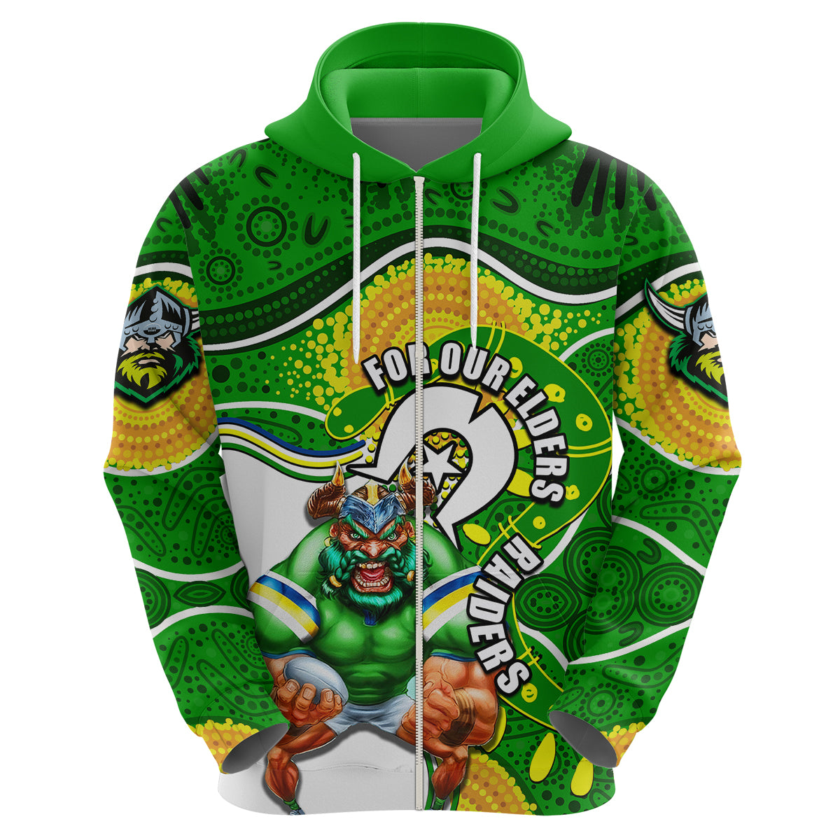 Raiders Mascot NRL Hoodie NAIDOC LT6 - Vibe Hoodie Shop