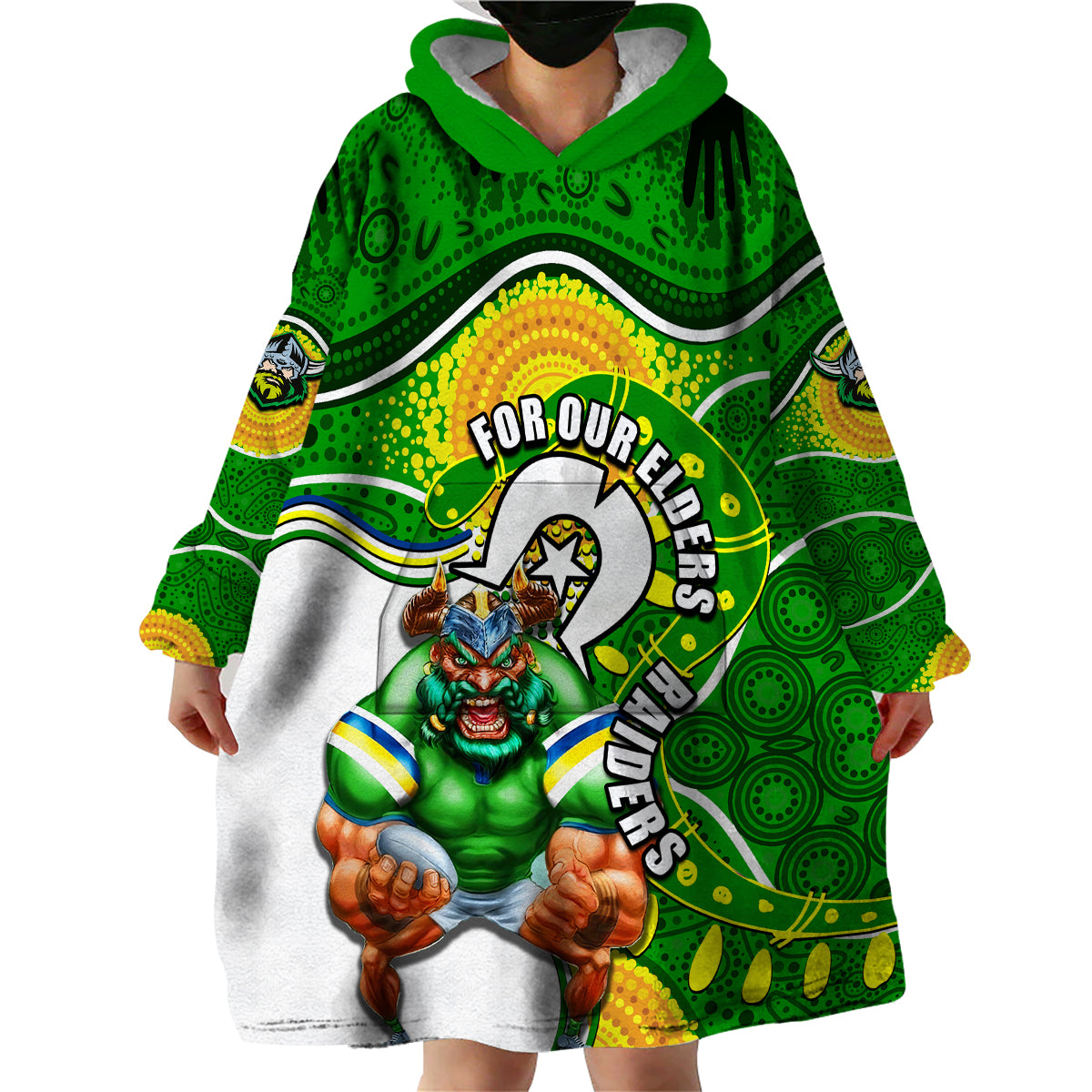 Raiders Mascot NRL Wearable Blanket Hoodie NAIDOC - Vibe Hoodie Shop