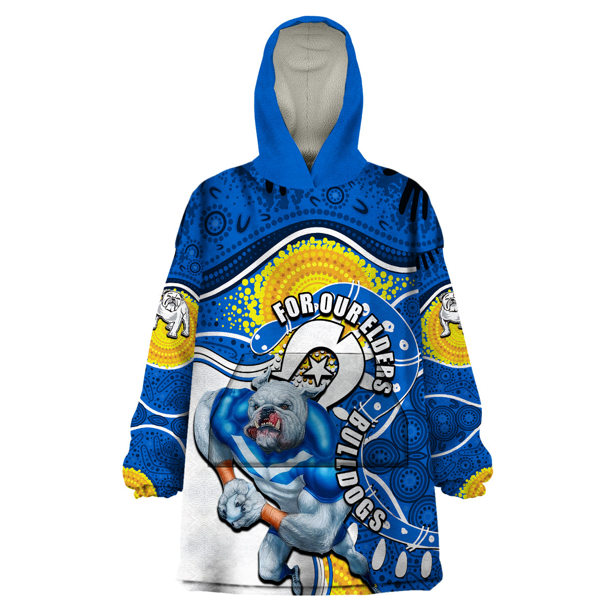 Bulldogs Mascot NRL Wearable Blanket Hoodie NAIDOC - Vibe Hoodie Shop