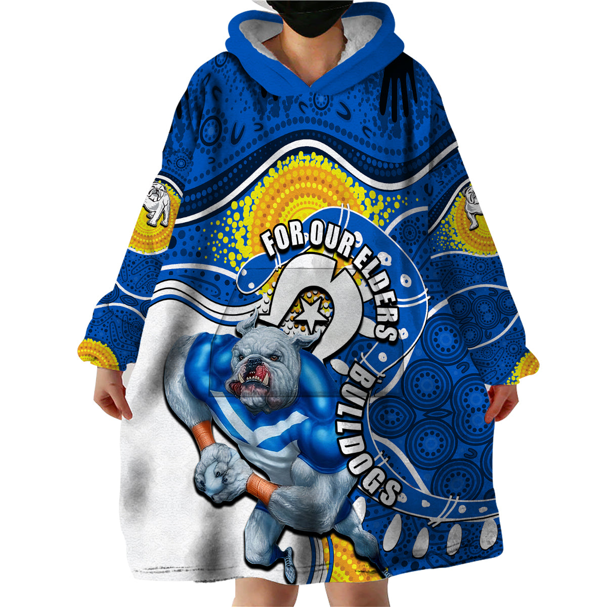 Bulldogs Mascot NRL Wearable Blanket Hoodie NAIDOC - Vibe Hoodie Shop