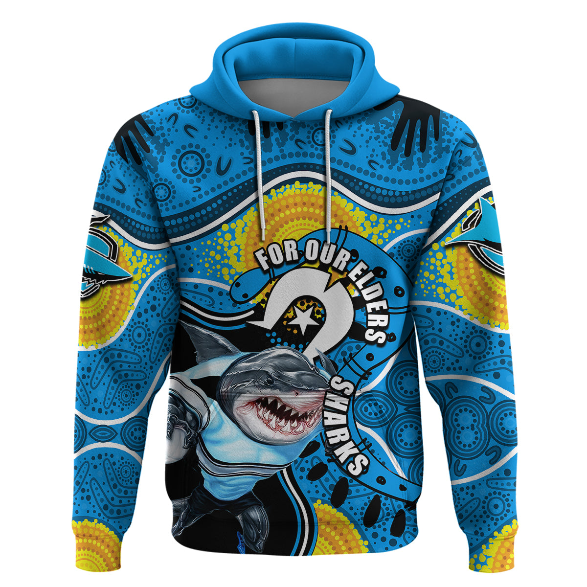Sharks Mascot NRL Hoodie NAIDOC LT6 - Vibe Hoodie Shop