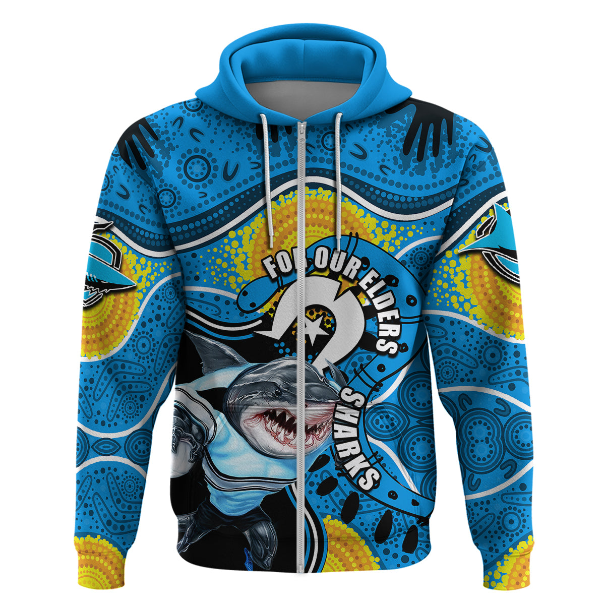 Sharks Mascot NRL Hoodie NAIDOC LT6 - Vibe Hoodie Shop