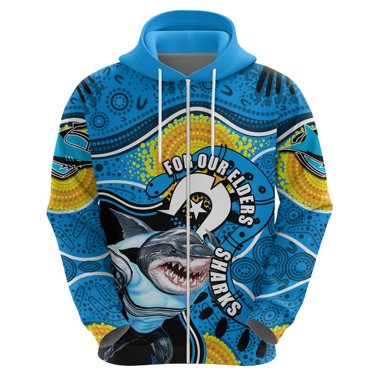 Sharks Mascot NRL Hoodie NAIDOC LT6 - Vibe Hoodie Shop