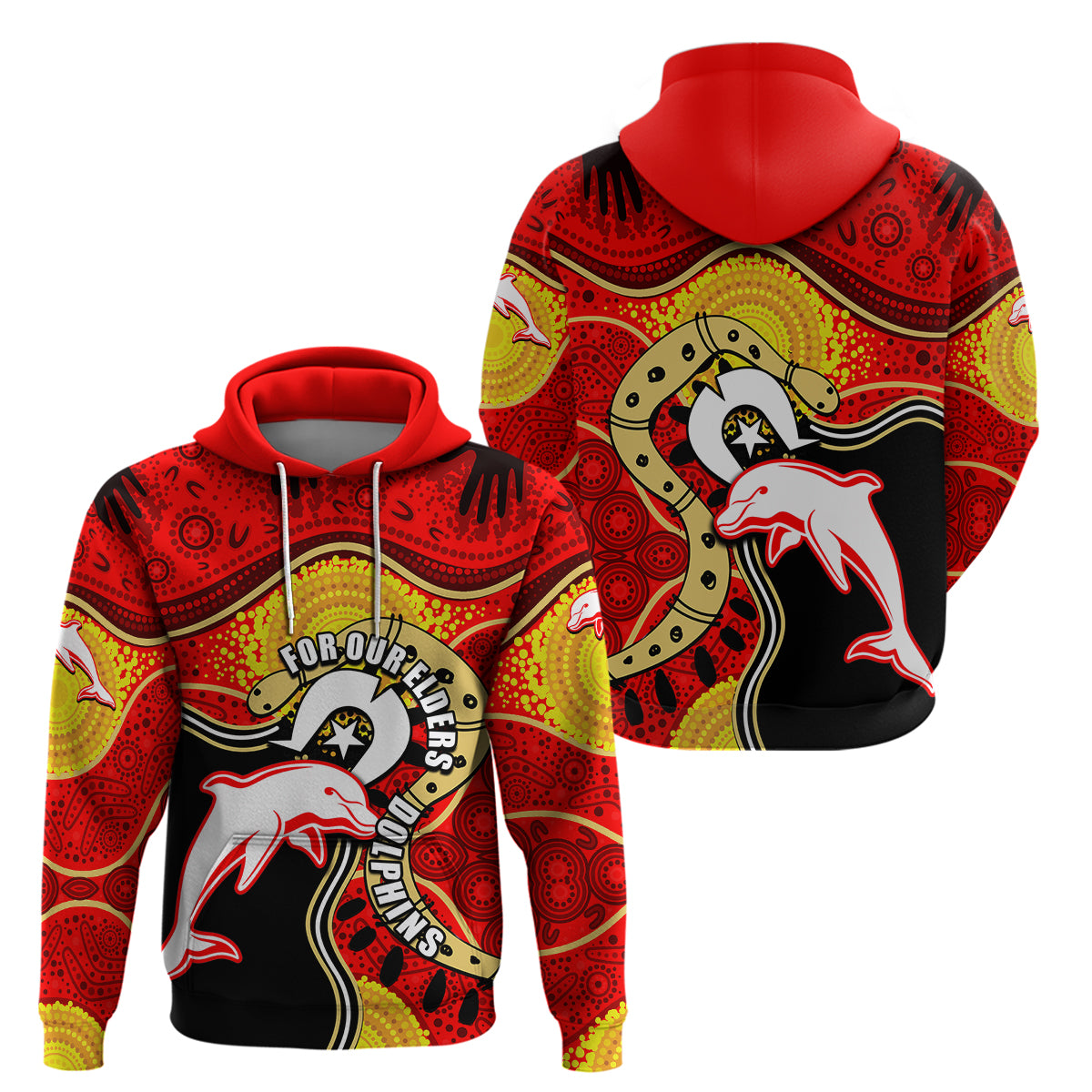 Dolphins Mascot NRL Hoodie NAIDOC LT6 - Vibe Hoodie Shop