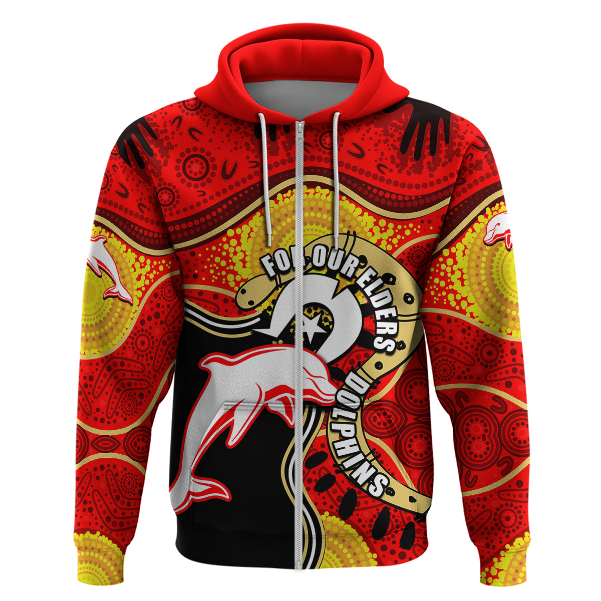Dolphins Mascot NRL Hoodie NAIDOC LT6 - Vibe Hoodie Shop