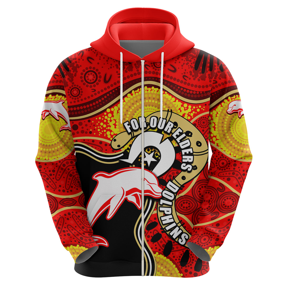 Dolphins Mascot NRL Hoodie NAIDOC LT6 - Vibe Hoodie Shop