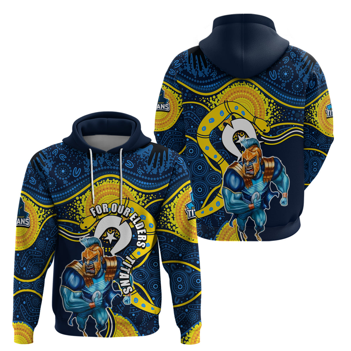 Titans Mascot NRL Hoodie NAIDOC LT6 - Vibe Hoodie Shop