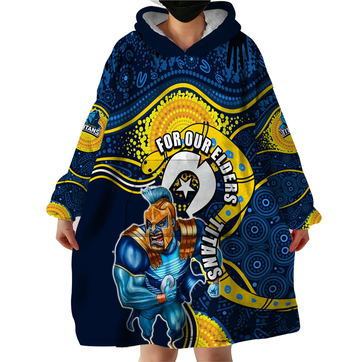 Titans Mascot NRL Wearable Blanket Hoodie NAIDOC - Vibe Hoodie Shop