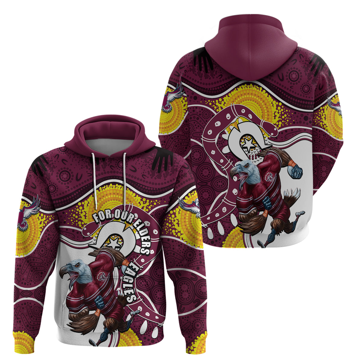 Sea Eagles Mascot NRL Hoodie NAIDOC LT6 - Vibe Hoodie Shop