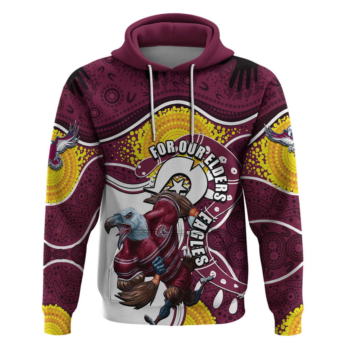 Sea Eagles Mascot NRL Hoodie NAIDOC LT6 - Vibe Hoodie Shop