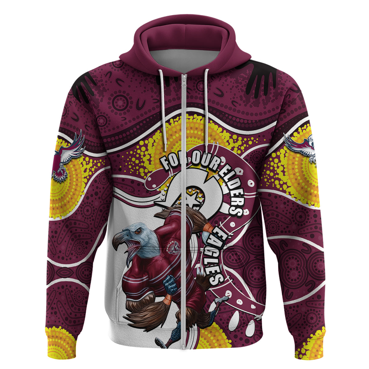 Sea Eagles Mascot NRL Hoodie NAIDOC LT6 - Vibe Hoodie Shop