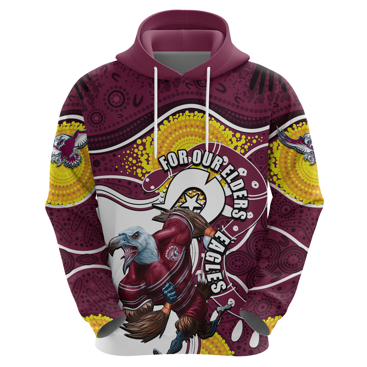Sea Eagles Mascot NRL Hoodie NAIDOC LT6 - Vibe Hoodie Shop