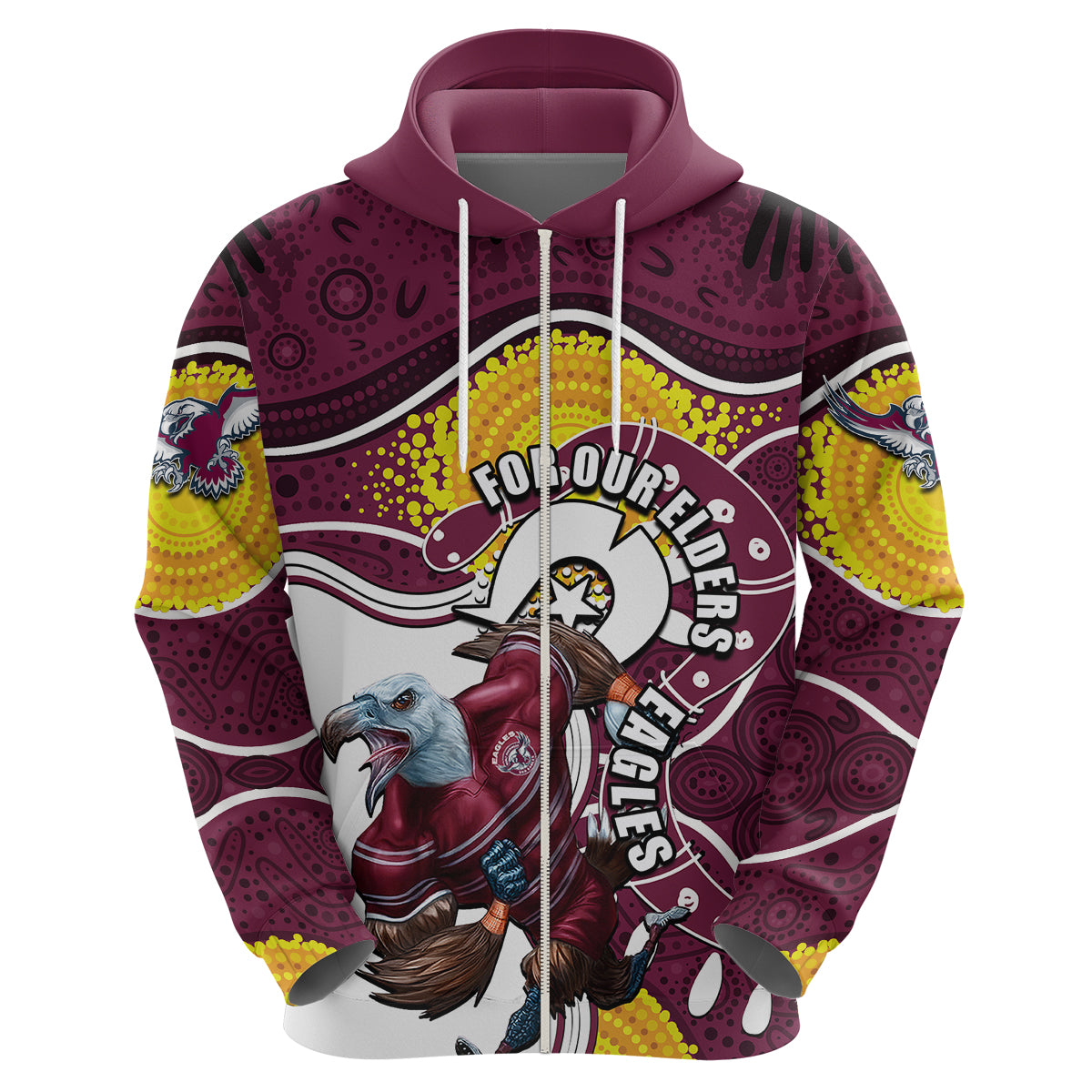Sea Eagles Mascot NRL Hoodie NAIDOC LT6 - Vibe Hoodie Shop