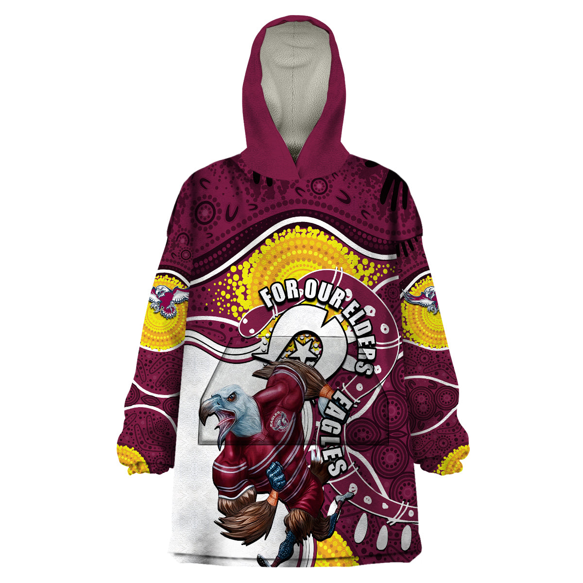 Sea Eagles Mascot NRL Wearable Blanket Hoodie NAIDOC - Vibe Hoodie Shop