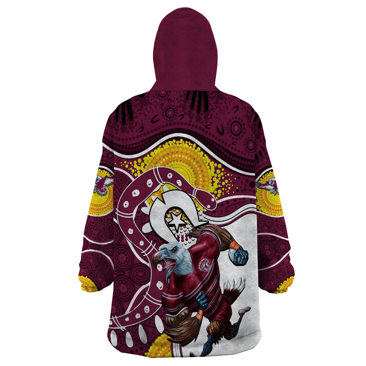 Sea Eagles Mascot NRL Wearable Blanket Hoodie NAIDOC - Vibe Hoodie Shop