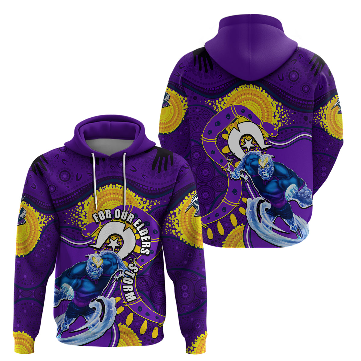 Storm Mascot NRL Hoodie NAIDOC LT6 - Vibe Hoodie Shop