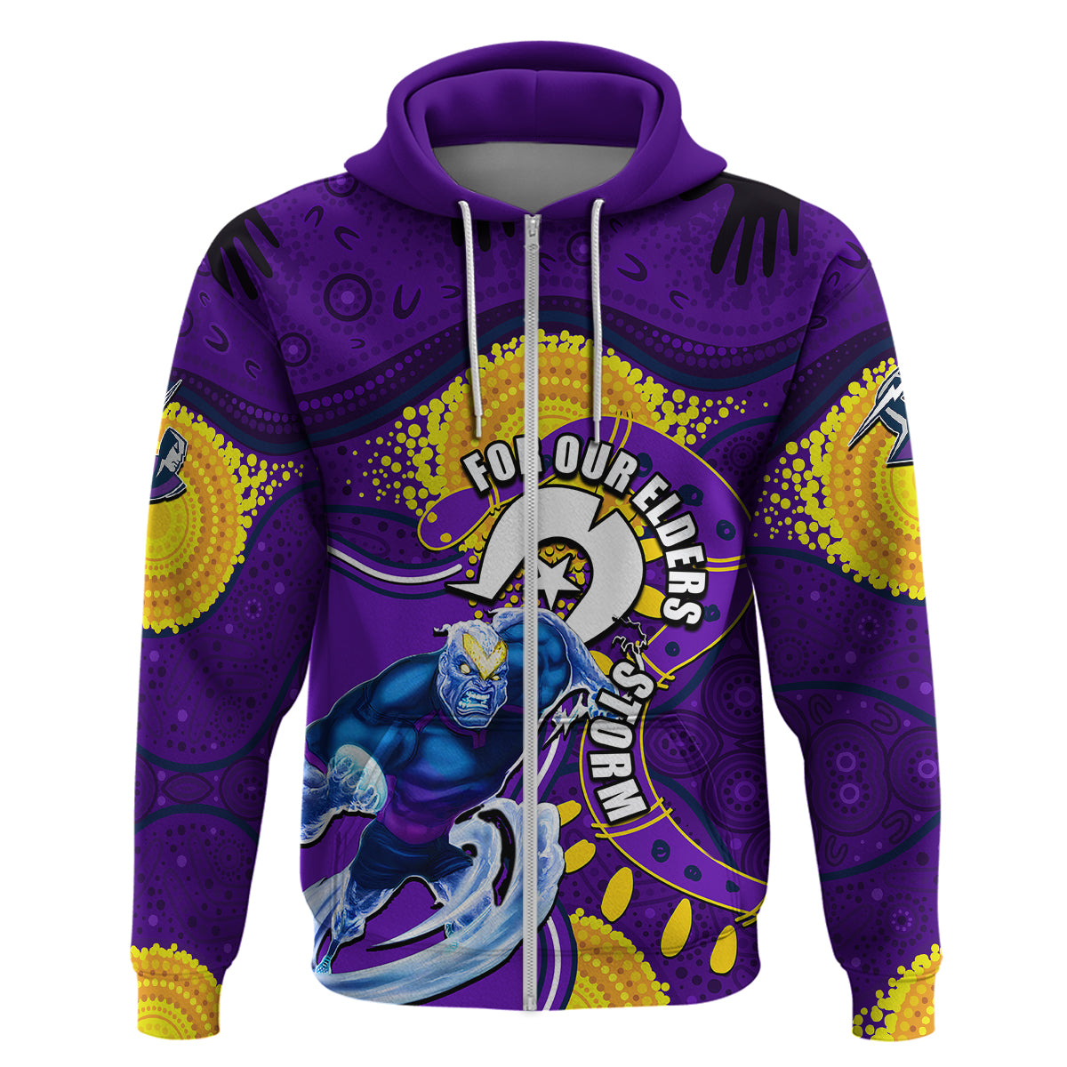 Storm Mascot NRL Hoodie NAIDOC LT6 - Vibe Hoodie Shop