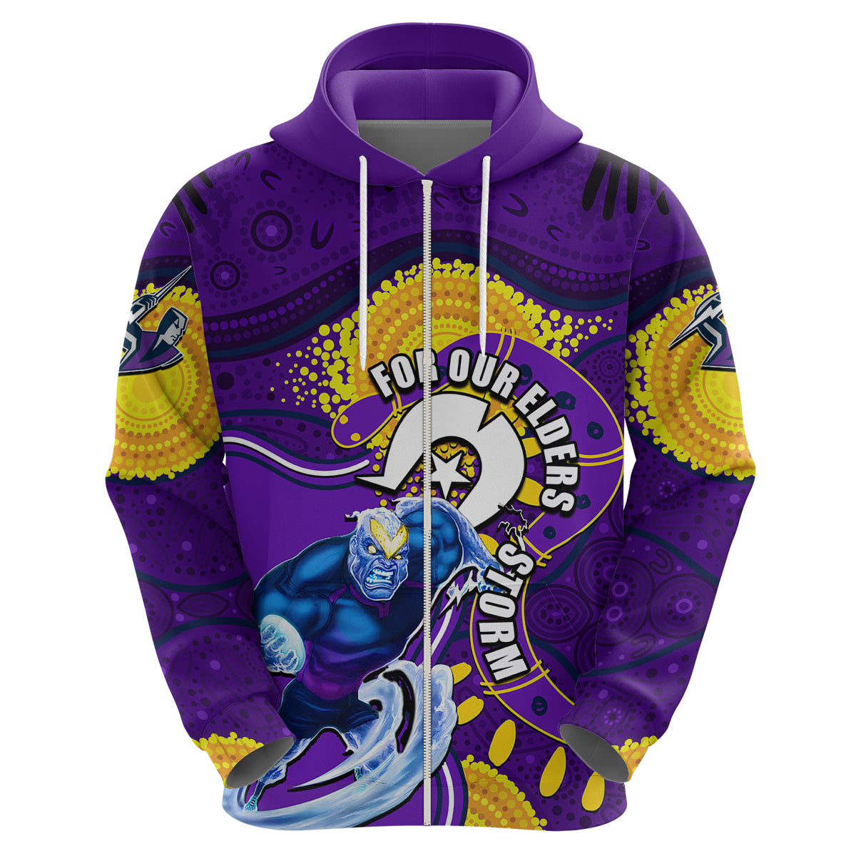 Storm Mascot NRL Hoodie NAIDOC LT6 - Vibe Hoodie Shop