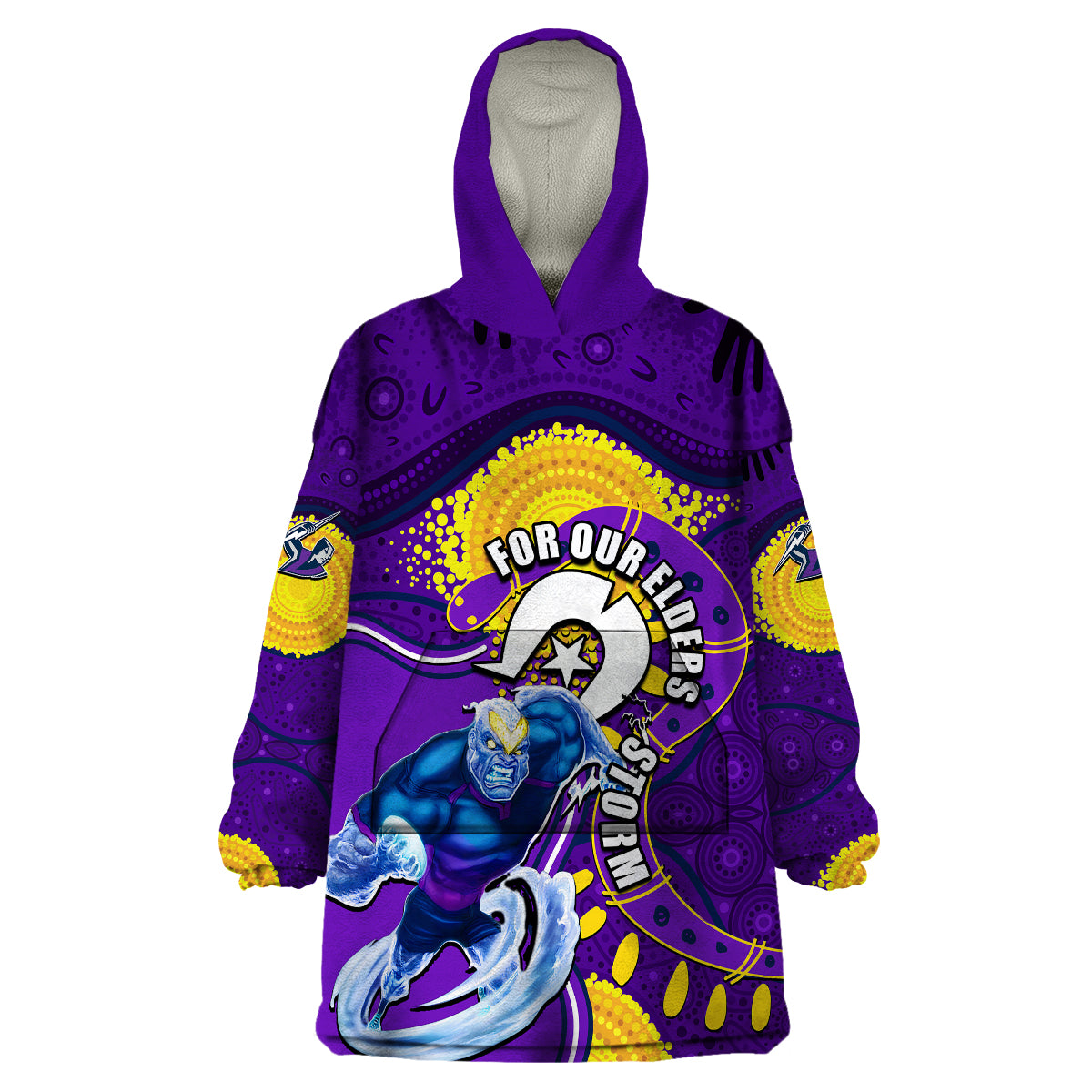 Storm Mascot NRL Wearable Blanket Hoodie NAIDOC - Vibe Hoodie Shop