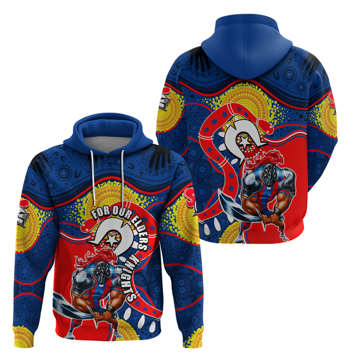 Knights Mascot NRL Hoodie NAIDOC LT6 - Vibe Hoodie Shop