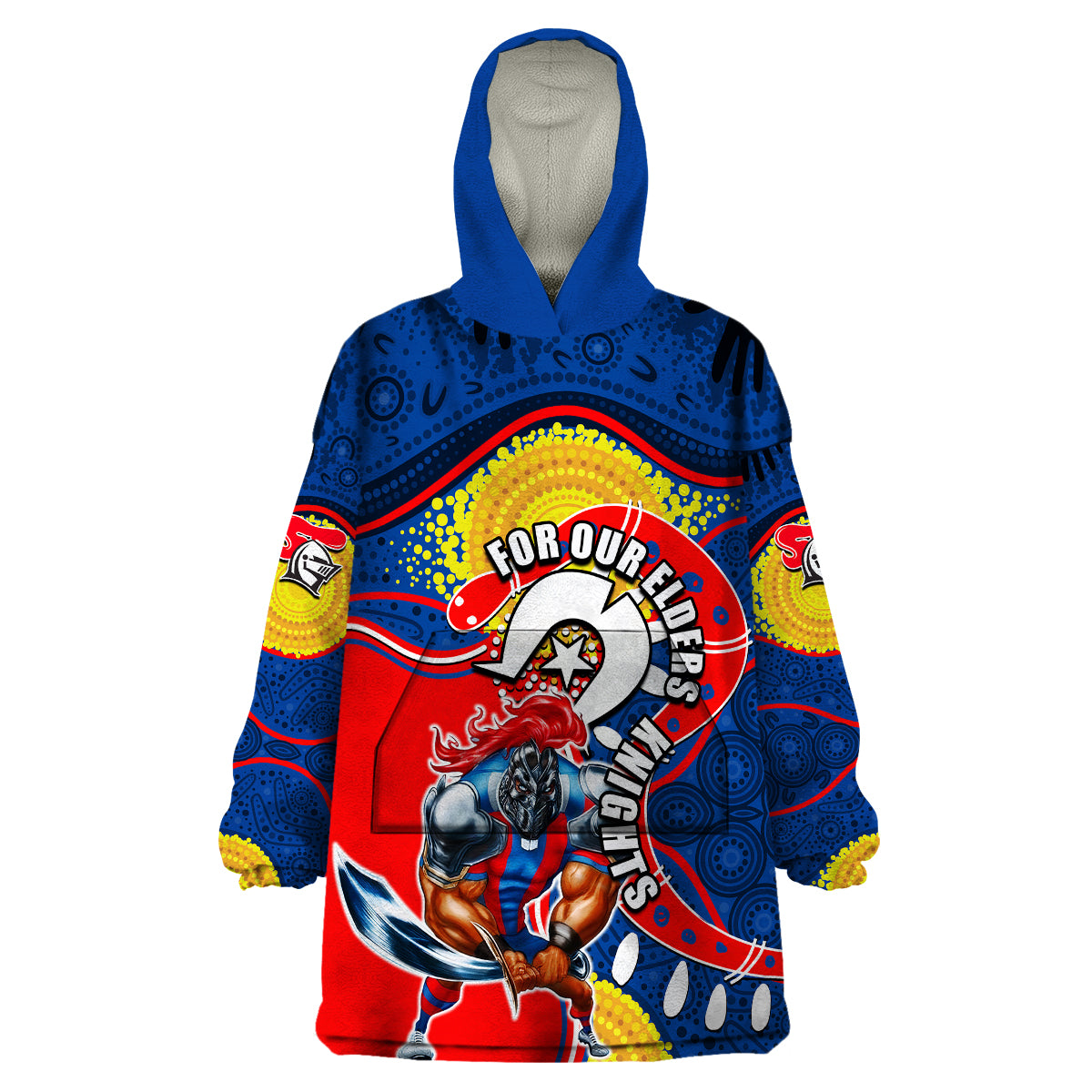 Knights Mascot NRL Wearable Blanket Hoodie NAIDOC - Vibe Hoodie Shop