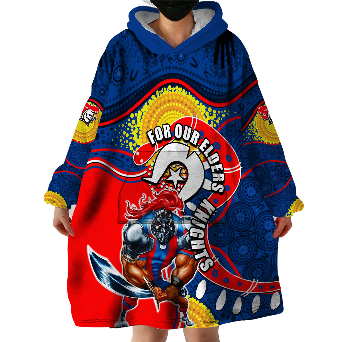 Knights Mascot NRL Wearable Blanket Hoodie NAIDOC - Vibe Hoodie Shop