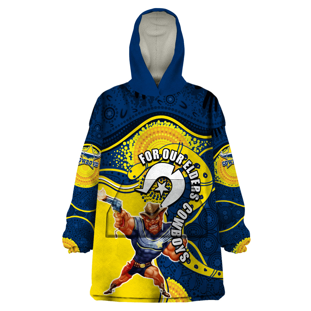 Cowboys Mascot NRL Wearable Blanket Hoodie NAIDOC - Vibe Hoodie Shop