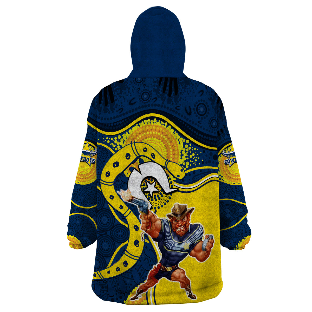 Cowboys Mascot NRL Wearable Blanket Hoodie NAIDOC - Vibe Hoodie Shop