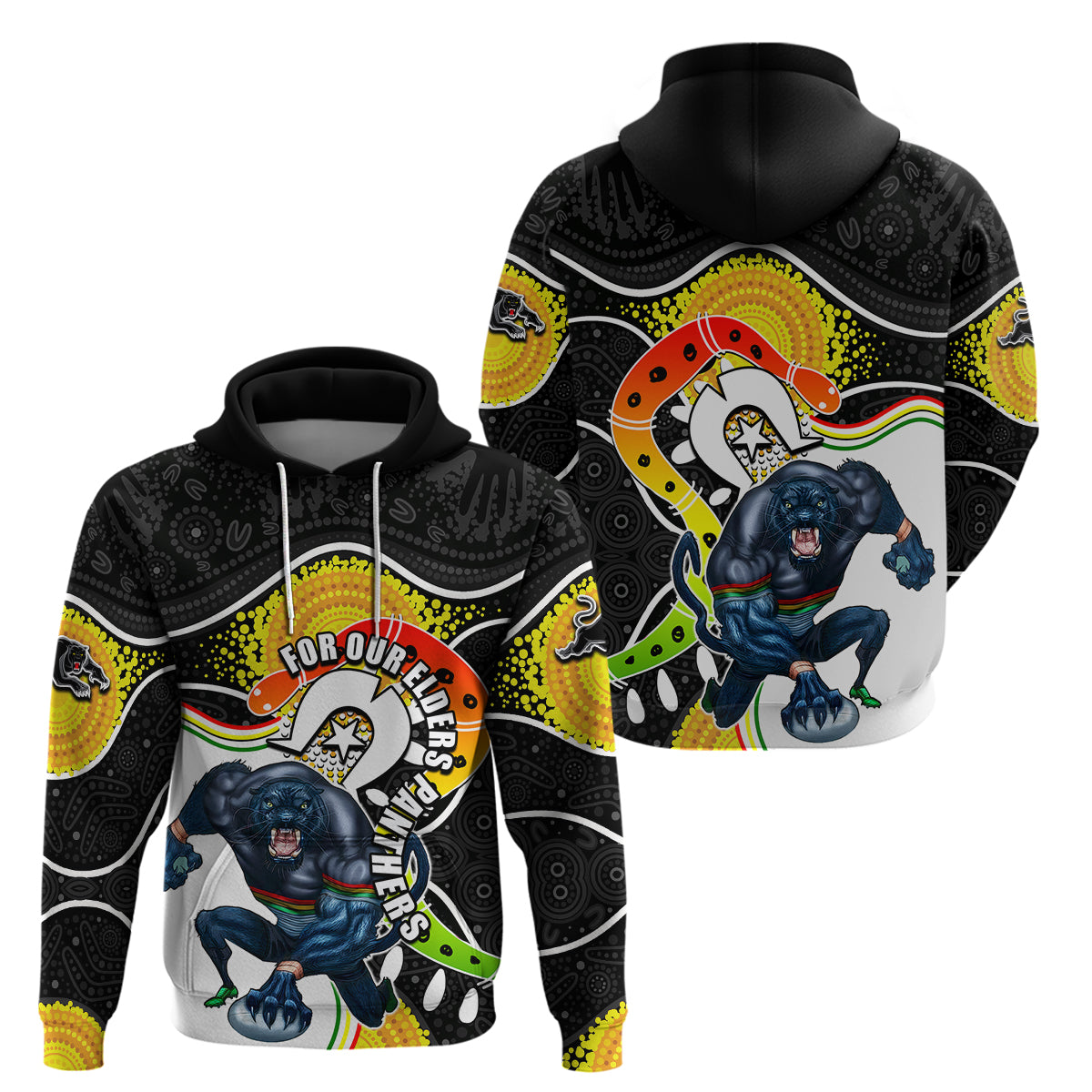 Panthers Mascot NRL Hoodie NAIDOC LT6 - Vibe Hoodie Shop