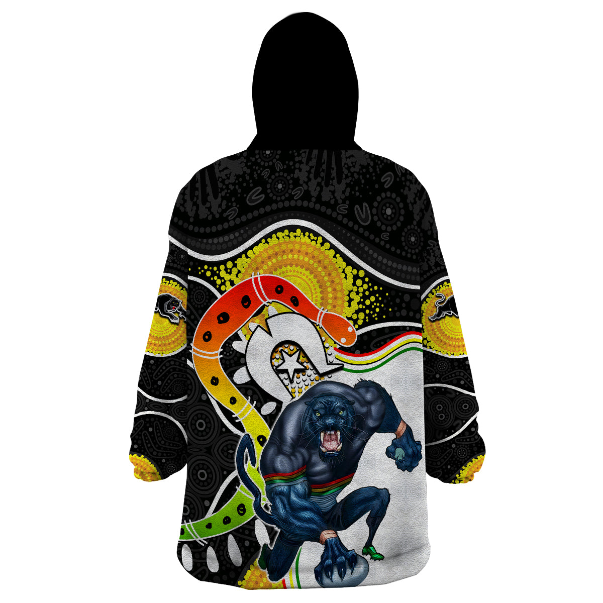 Panthers Mascot NRL Wearable Blanket Hoodie NAIDOC - Vibe Hoodie Shop