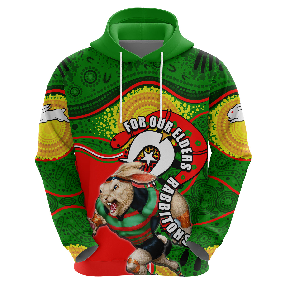 Rabbitohs Mascot NRL Hoodie NAIDOC LT6 - Vibe Hoodie Shop
