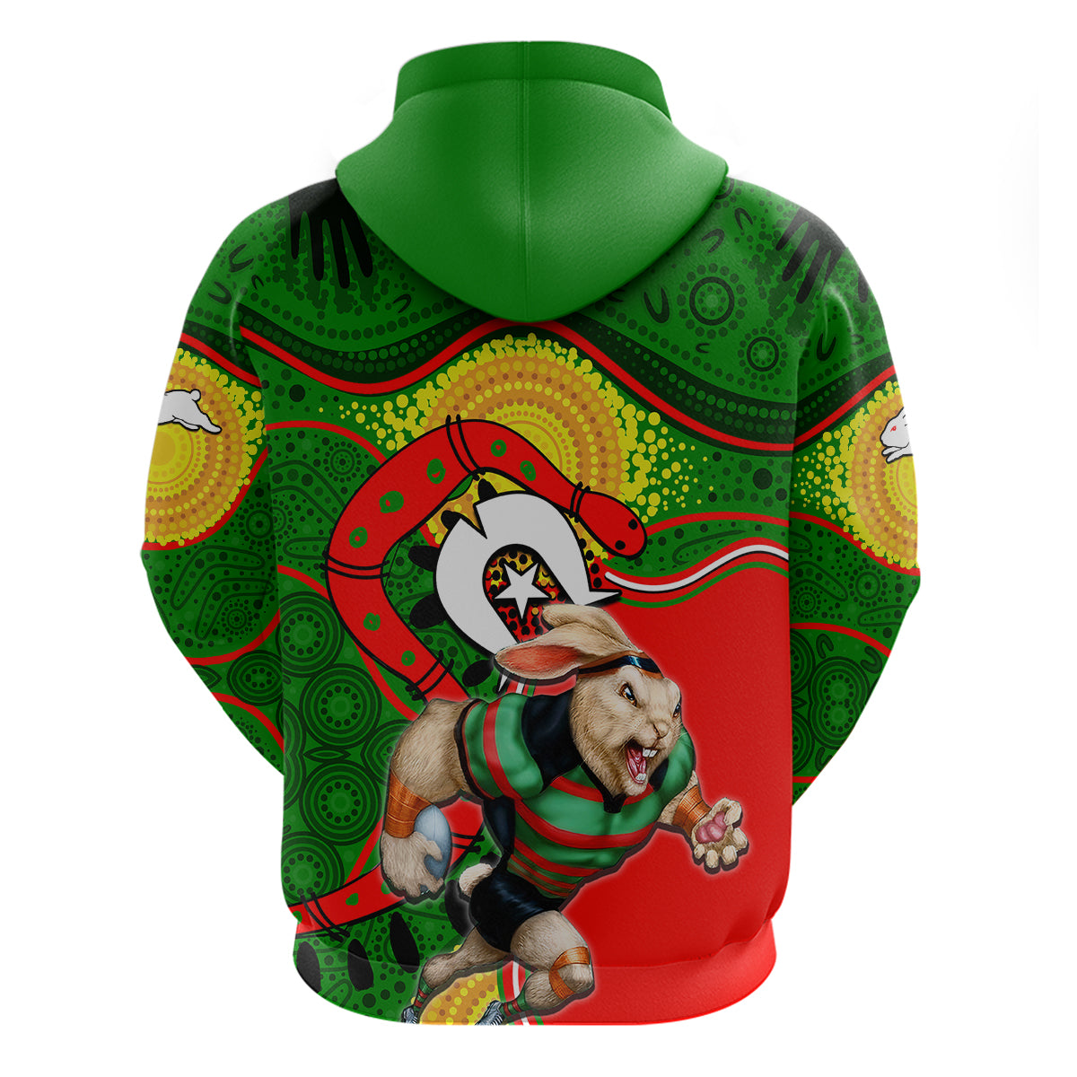 Rabbitohs Mascot NRL Hoodie NAIDOC LT6 - Vibe Hoodie Shop