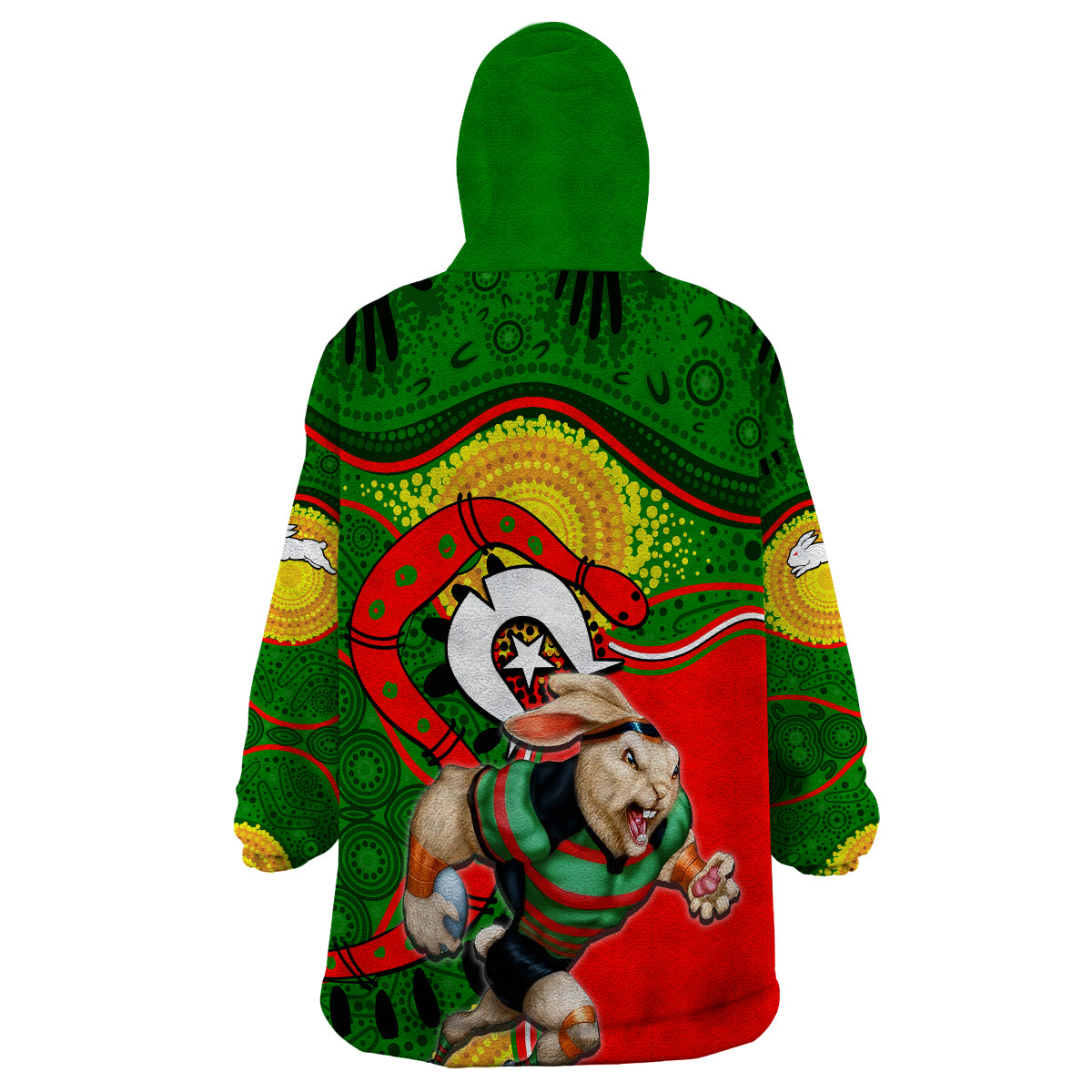 Rabbitohs Mascot NRL Wearable Blanket Hoodie NAIDOC - Vibe Hoodie Shop