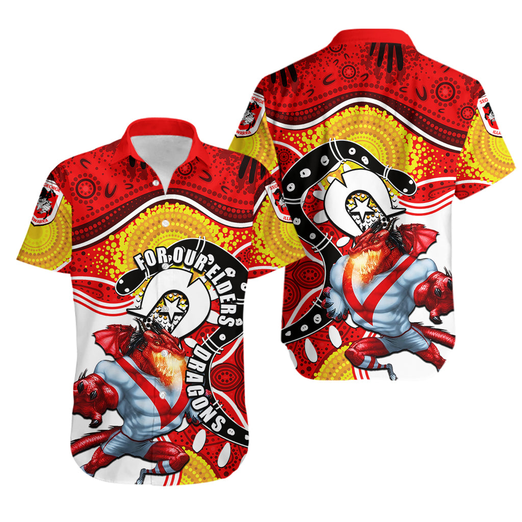 Dragons Mascot NRL Hawaiian Shirt NAIDOC - Vibe Hoodie Shop