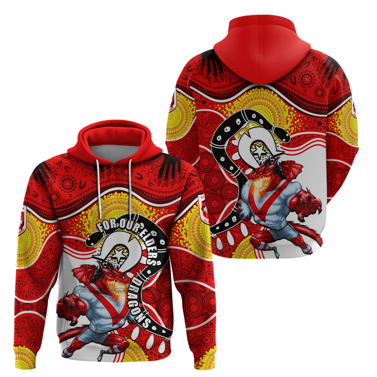 Dragons Mascot NRL Hoodie NAIDOC LT6 - Vibe Hoodie Shop