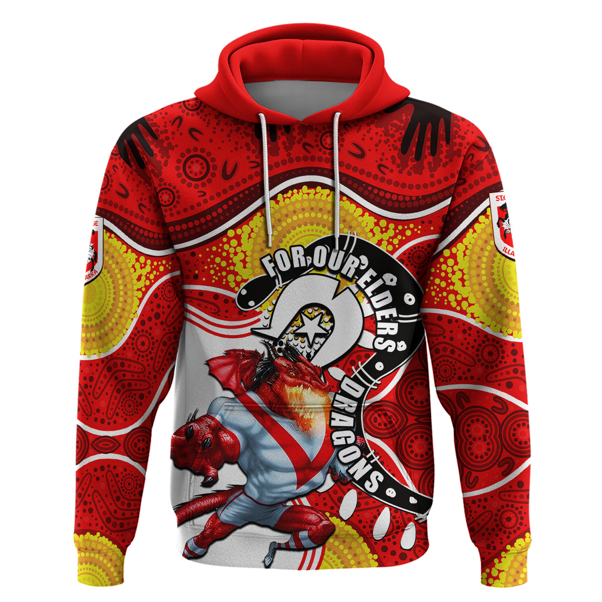 Dragons Mascot NRL Hoodie NAIDOC LT6 - Vibe Hoodie Shop