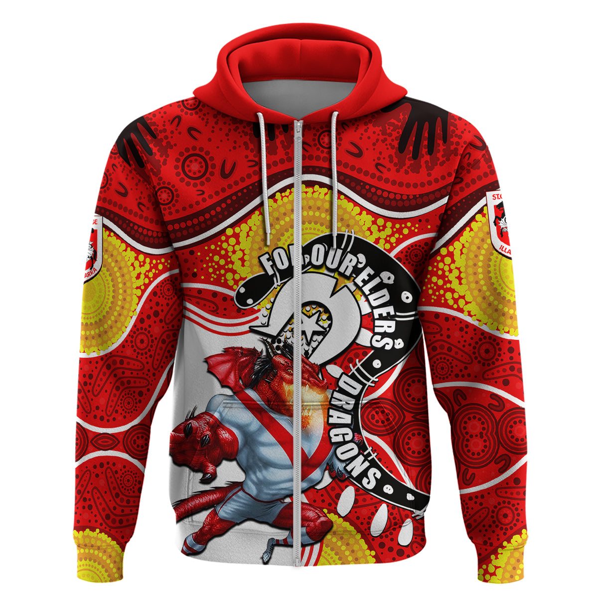 Dragons Mascot NRL Hoodie NAIDOC LT6 - Vibe Hoodie Shop