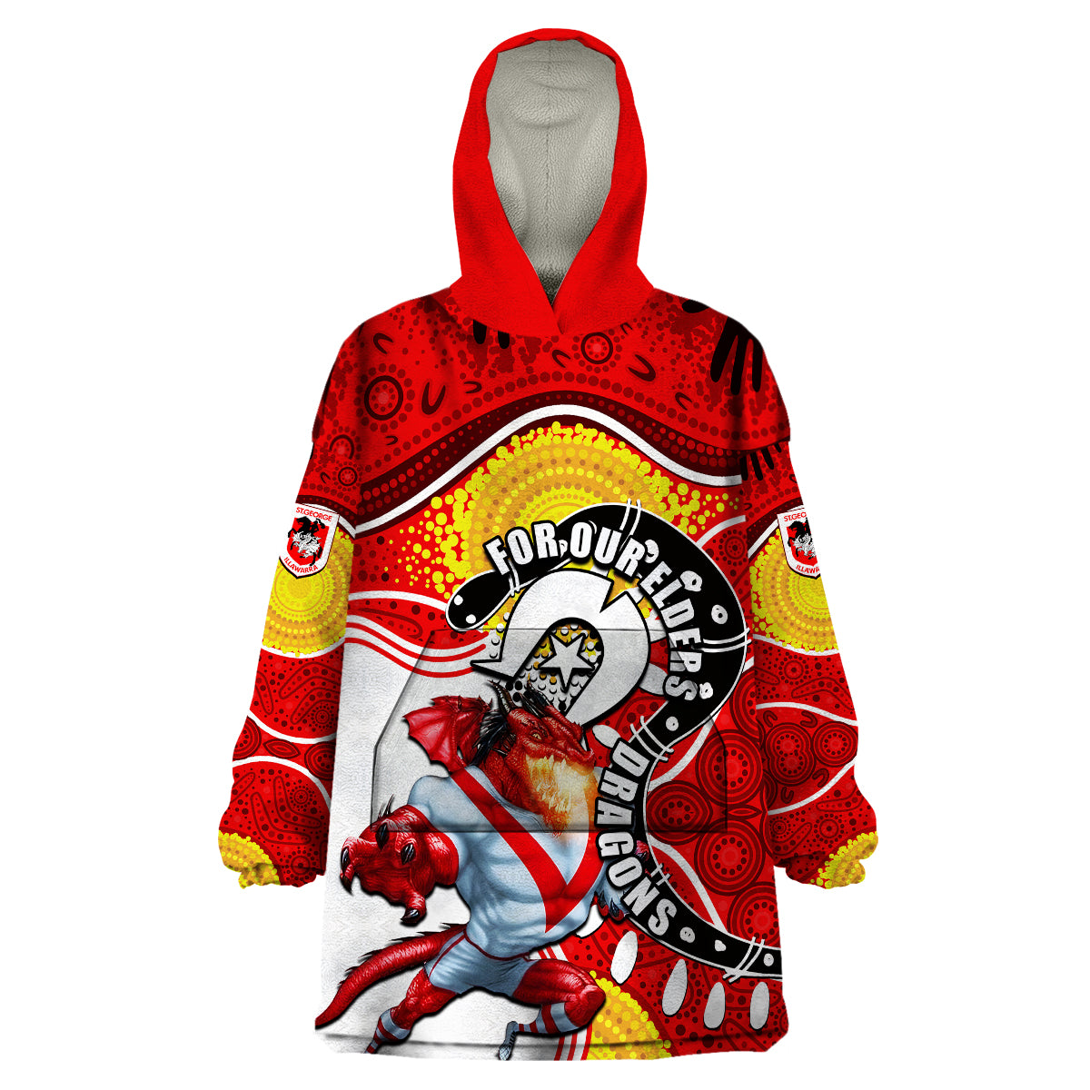 Dragons Mascot NRL Wearable Blanket Hoodie NAIDOC - Vibe Hoodie Shop
