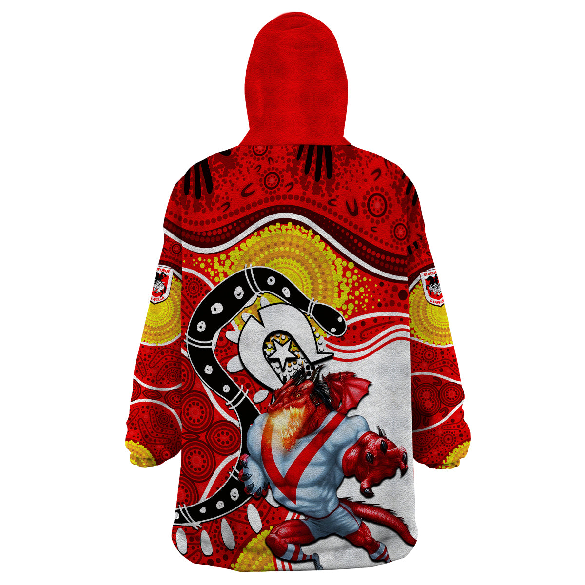 Dragons Mascot NRL Wearable Blanket Hoodie NAIDOC - Vibe Hoodie Shop
