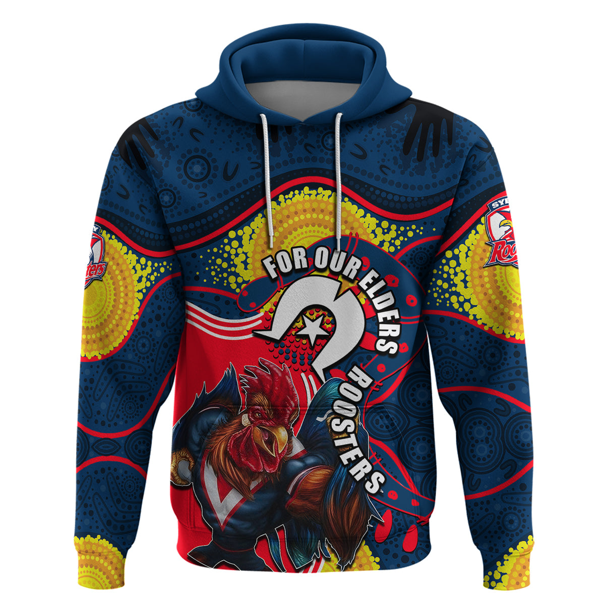 Roosters Mascot NRL Hoodie NAIDOC LT6 - Vibe Hoodie Shop