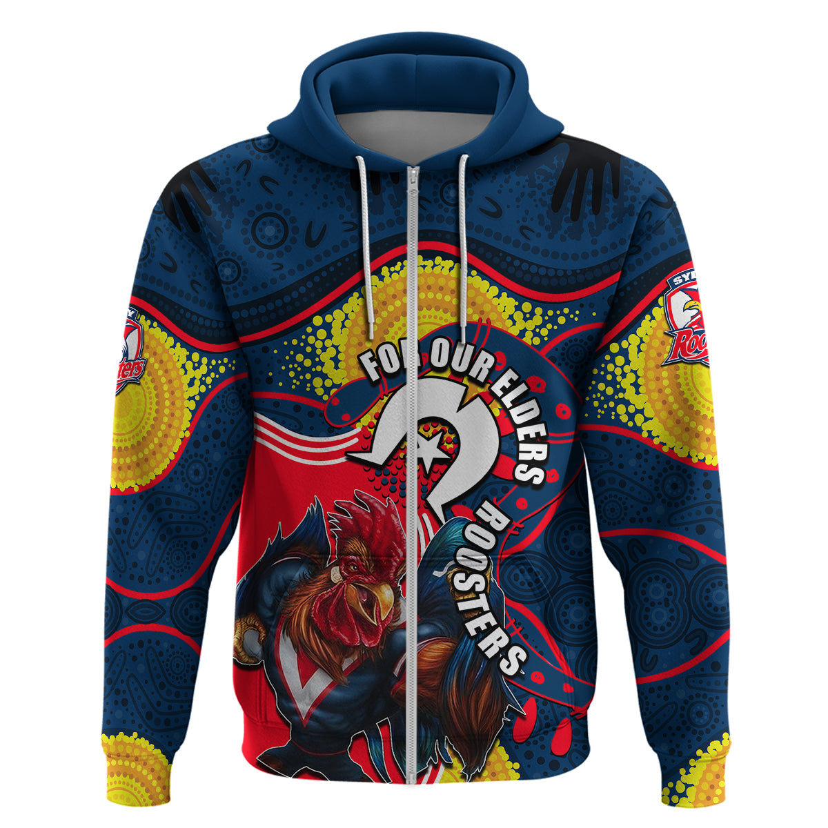 Roosters Mascot NRL Hoodie NAIDOC LT6 - Vibe Hoodie Shop