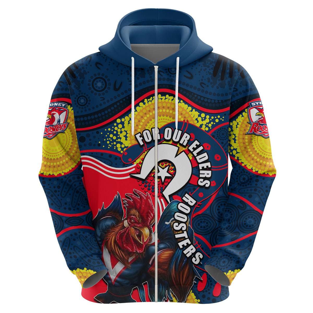 Roosters Mascot NRL Hoodie NAIDOC LT6 - Vibe Hoodie Shop