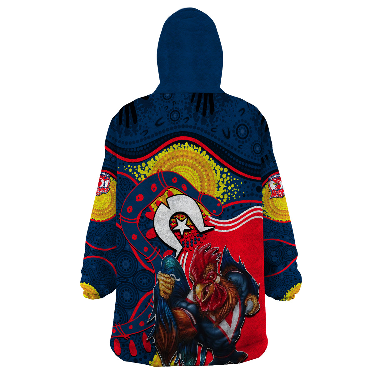 Roosters Mascot NRL Wearable Blanket Hoodie NAIDOC - Vibe Hoodie Shop