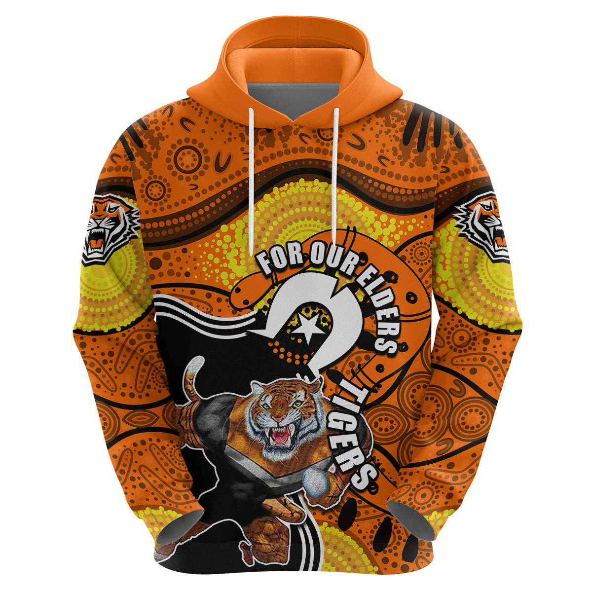 Tigers Mascot NRL Hoodie NAIDOC LT6 - Vibe Hoodie Shop