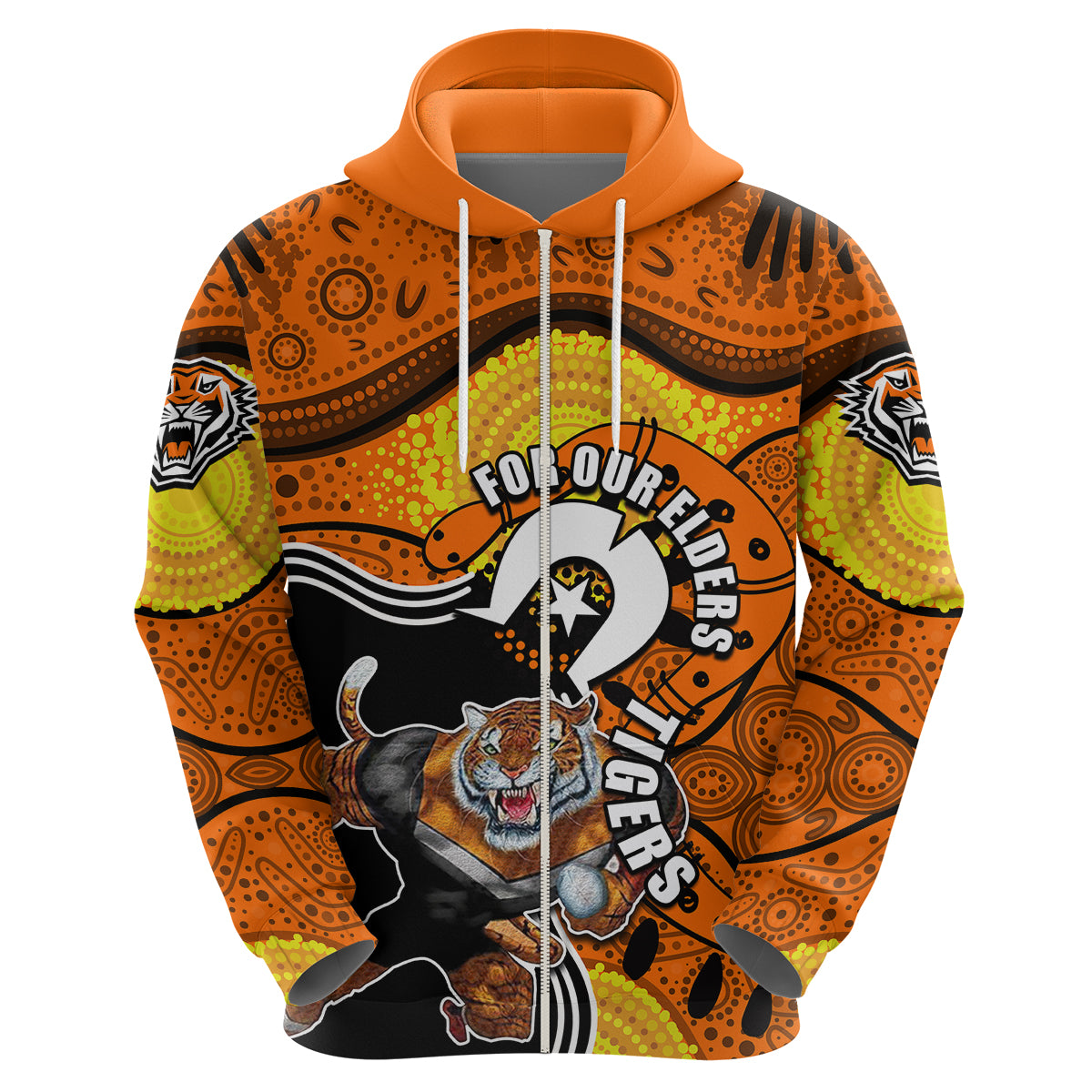 Tigers Mascot NRL Hoodie NAIDOC LT6 - Vibe Hoodie Shop